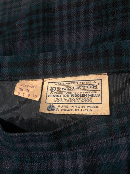 Vintage Pendelton Womens Skirt 100% Wool Plaid Pleated Size 34 Blue‎ Purple - Picture 5 of 5